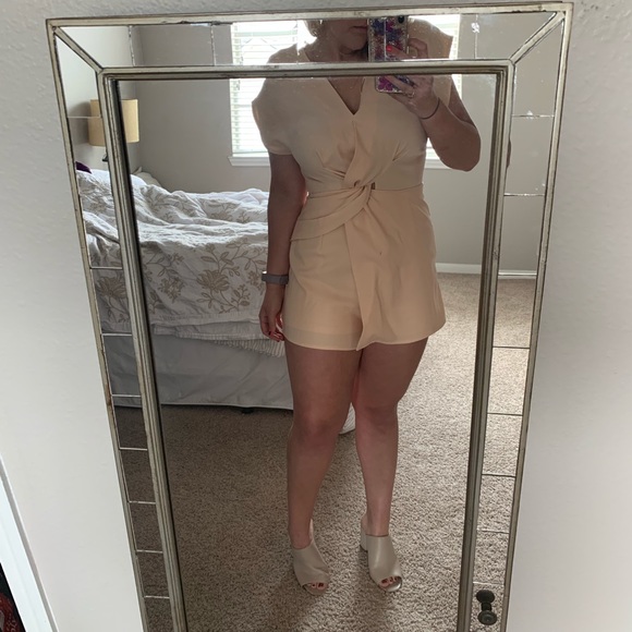 Blush Pink Wrap Romper with Short - HYFVE - Picture 7 of 8